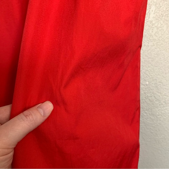 Madewell Cerise Red Smocked Puff Sleeve Dress in Poplin Size Small NWT - Picture 10 of 17